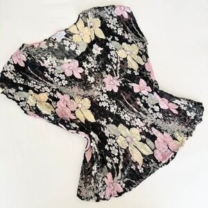 alberto makali‎ black floral vintage blouse xl
